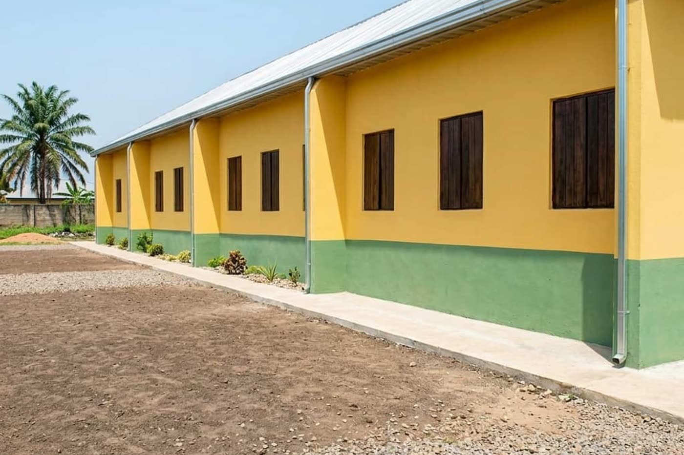 Walkway along the new classrooms